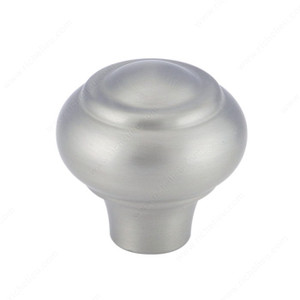 Traditional Metal Knob - 7645, Finish Brushed Nickel, Diameter - Overall Dimensions 40 mm, Projection - Overall Dimensions 40 mm