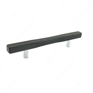 Contemporary Metal Pull - 7735, Center to Center 128 mm, Finish Chrome / Black, Length - Overall Dimensions 208 mm Contemporary Metal Pull - 7735, Center to Center 128 mm, Finish Chrome / Black, Length - Overall Dimensions 208 mm