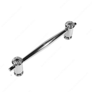 Door Pull 8043/8044/8045, Finish Polished Nickel, Center to Center 8 in, Length - Overall Dimensions 10 1/4 in