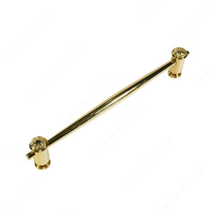 Door Pull 8043/8044/8045, Finish Polished Brass, Center to Center 12 in, Length - Overall Dimensions 14 1/4 in