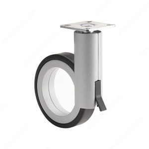 Rotola Series Design Caster, Design: Adriano, Finish Aluminum / Black Rotola Series Design Caster, Design: Adriano, Finish Aluminum / Black