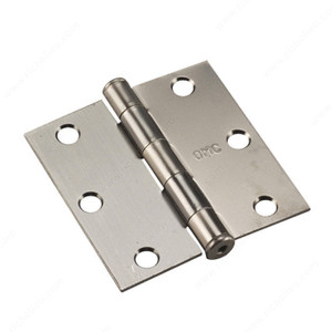 7.6 cm (3) Mortise Butt Hinges, Assembled, Width - Overall Dimensions 3 in, Load Capacity 50 lb, Color/Finish Antique Nickel, Recommended Usage Light Use PRO-PACK 2