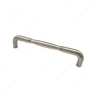 Traditional Metal Pull - 8212, Finish Brushed Nickel, Screw/Nail 8/32 (Not Included)