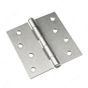 10.16 cm (4) Mortise Butt Hinges, Assembled, Color/Finish Brushed Nickel 10.16 cm (4) Mortise Butt Hinges, Assembled, Color/Finish Brushed Nickel