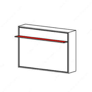 Cielo - Horizontal Opening Mechanism with Shelf, Single Motion., Bed Size Double (54'' x 75''), Required interior dimension - Length 1 996 mm