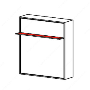 Cielo - Vertical Opening Mechanism with Shelf, Single Motion., Bed Size Double (54'' x 75''), Required interior dimension - Length 1 466 mm Cielo - Vertical Opening Mechanism with Shelf, Single Motion., Bed Size Double (54'' x 75''), Required interior dimension - Length 1 466 mm