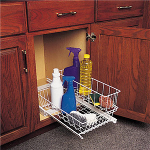 Pull-Out Undersink Basket - White, Left- or right- mounting, Width Min. 12 1/8 in, Width 11 7/16 in Pull-Out Undersink Basket - White, Left- or right- mounting, Width Min. 12 1/8 in, Width 11 7/16 in