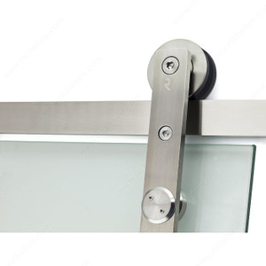 CONNECT - Glass Door Wall Mount Sliding System, Strap mount with flat bar running rail for glass doors, CONNECT - Glass Door Wall Mount Sliding System, Strap mount with flat bar running rail for glass doors,
