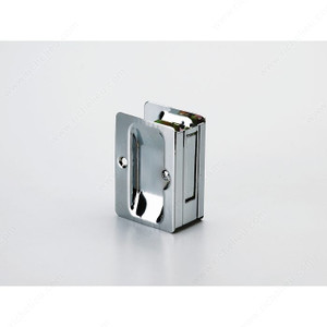 Pocket Door Pull - Small Rectangular, Finish Chrome, Function Passage Pocket Door Pull - Small Rectangular, Finish Chrome, Function Passage