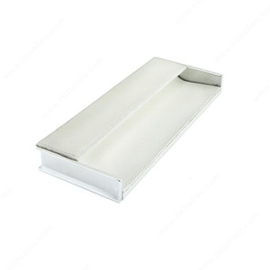 Contemporary Metal and Leather Edge Pull - 9501, Finish Chrome / White, Length - Overall Dimensions 200 mm