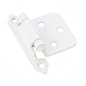 Semi-Concealed Self-Closing Hinge - 134, Finish White, Finish Number 30, Type of Hinge Traditional Surface Hinge, Screw/Nail Included / #5 Screw Semi-Concealed Self-Closing Hinge - 134, Finish White, Finish Number 30, Type of Hinge Traditional Surface Hinge, Screw/Nail Included / #5 Screw