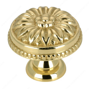 Traditional Brass Knob - 0433, Finish Brass, Diameter - Overall Dimensions 30 mm