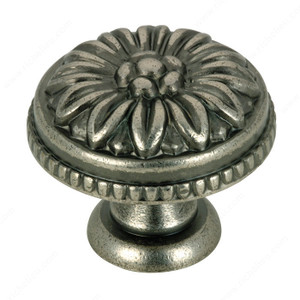 Traditional Brass Knob - 0433, Finish Pewter, Diameter - Overall Dimensions 30 mm