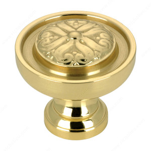 Traditional Brass Knob - 0443, Finish Brass, Diameter - Overall Dimensions 25 mm