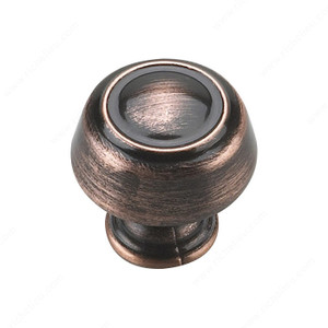 Traditional Metal Knob - 0875, Finish Antique Copper PRO-PACK 3 Traditional Metal Knob - 0875, Finish Antique Copper PRO-PACK 3