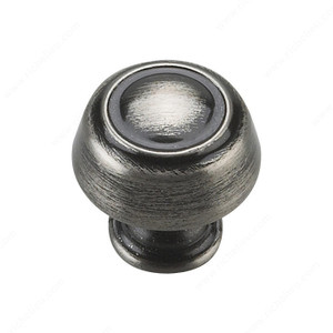 Traditional Metal Knob - 0875, Finish Brushed Pewter PRO-PACK 3 Traditional Metal Knob - 0875, Finish Brushed Pewter PRO-PACK 3