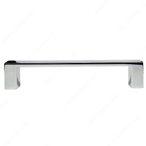 Contemporary Metal Pull - 107, Center to Center 4 in, Finish Chrome, Projection - Overall Dimensions 21.6 mm PRO-PACK 2
