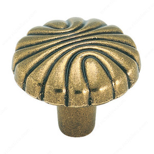 Eclectic Zinc Knob - 1337, Finish Burnished Brass Eclectic Zinc Knob - 1337, Finish Burnished Brass