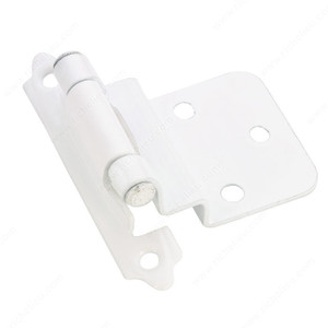 Semi-Concealed Self-Closing Hinge - 138, For 3/8" interlocked doors., Finish White, Finish Number 30 PRO-PACK 3 Semi-Concealed Self-Closing Hinge - 138, For 3/8" interlocked doors., Finish White, Finish Number 30 PRO-PACK 3