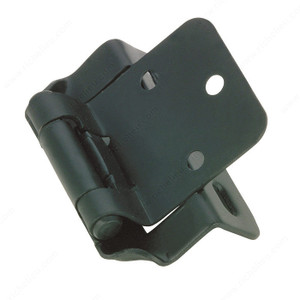 Self-Closing Hinge, Overlay 1/2 in, Finish Black, Finish Number 90, Finial Style Flat