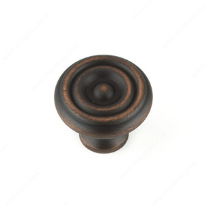 Traditional Brass Knob - 1430, Finish Brushed Oil-Rubbed Bronze
