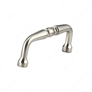 Traditional Metal Pull - 1452, Center to Center 3 in, Finish Brushed Nickel, Projection - Overall Dimensions 27 mm