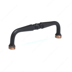 Traditional Metal Pull - 1452, Center to Center 96 mm, Finish Brushed Oil-Rubbed Bronze, Projection - Overall Dimensions 30 mm