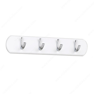 Contemporary Hook Rack - 184, Finish Chrome / White Contemporary Hook Rack - 184, Finish Chrome / White