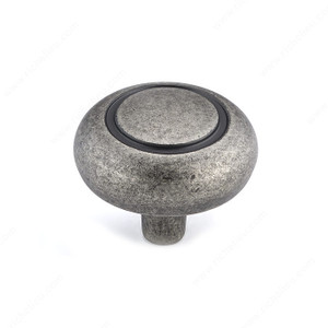 Traditional Metal Knob - 209B, Finish Pewter PRO-PACK 3 Traditional Metal Knob - 209B, Finish Pewter PRO-PACK 3