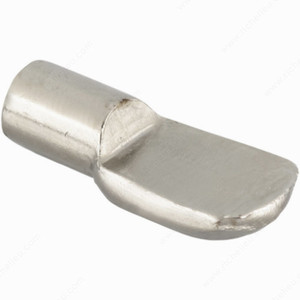 Standard Metal Shelf Pin, Drilling Diameter 1/4 in, Load Capacity per Shelf 80 kg, Finish Nickel PRO-PACK 5 Standard Metal Shelf Pin, Drilling Diameter 1/4 in, Load Capacity per Shelf 80 kg, Finish Nickel PRO-PACK 5