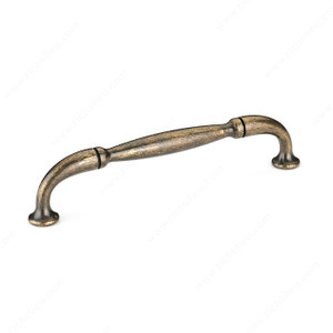 Traditional Metal Pull - 2373, Center to Center 128 mm, Finish Burnished Brass, Projection - Overall Dimensions 31 mm PRO-PACK 2