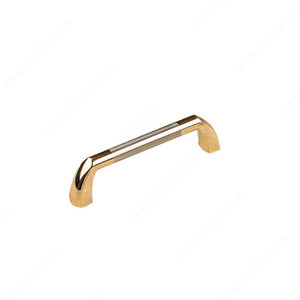 Contemporary Metal Pull - 2511, Center to Center 96 mm, Finish Brass / Brushed Nickel Contemporary Metal Pull - 2511, Center to Center 96 mm, Finish Brass / Brushed Nickel