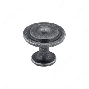 Traditional Metal Knob - 2920, Finish Antique Iron, Screw/Nail 8/32 (Included) PRO-PACK 3