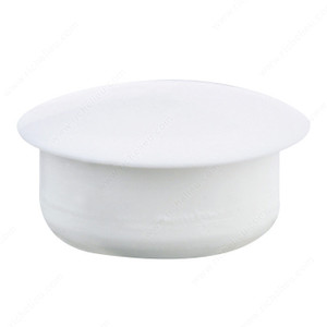 Plastic Screw Plug, Diameter 1/2 in, Drilling Depth 1/8 in, Drilling Diameter 3/8 in, Finish White PRO-PACK 5