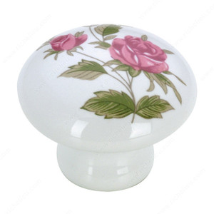 Eclectic Ceramic Knob - 3361, Finish Pink Flowers PRO-PACK 3 Eclectic Ceramic Knob - 3361, Finish Pink Flowers PRO-PACK 3