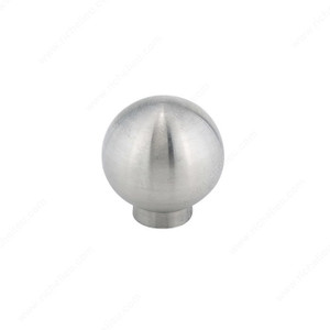 Contemporary Stainless Steel Knob - 340, Diameter - Overall Dimensions 25 mm, Projection - Overall Dimensions 26 mm, Screw/Nail 8/32 (Included)