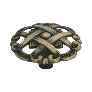 Traditional Metal Knob - 3770, Finish Antique English PRO-PACK 10 Traditional Metal Knob - 3770, Finish Antique English PRO-PACK 10