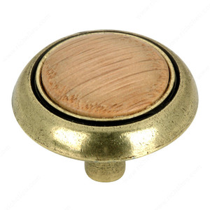 Eclectic Metal and Wood Knob - 3816,PRO-PACK 3 Eclectic Metal and Wood Knob - 3816,PRO-PACK 3