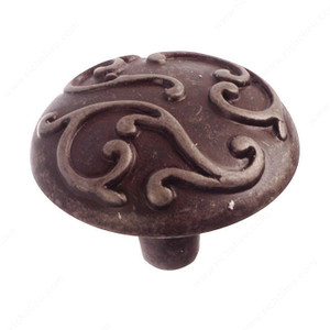 Traditional Metal Knob - 3914, Finish Antique Iron PRO-PACK 2 Traditional Metal Knob - 3914, Finish Antique Iron PRO-PACK 2