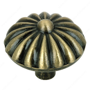Traditional Metal Knob - 3938, Finish Antique English PRO-PACK 5 Traditional Metal Knob - 3938, Finish Antique English PRO-PACK 5