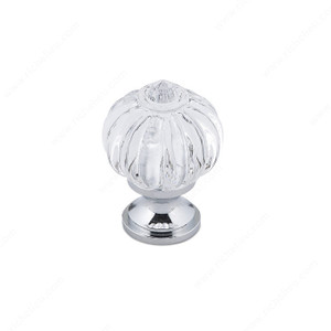 Eclectic Brass and Acrylic Knob - 4035, Finish Clear / Chrome, Diameter - Overall Dimensions 28 mm, Projection - Overall Dimensions 38 mm Eclectic Brass and Acrylic Knob - 4035, Finish Clear / Chrome, Diameter - Overall Dimensions 28 mm, Projection - Overall Dimensions 38 mm