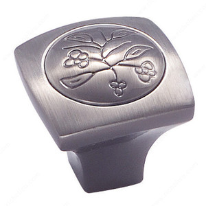 Eclectic Zinc Square Knob - 4475, Finish Pewter Eclectic Zinc Square Knob - 4475, Finish Pewter