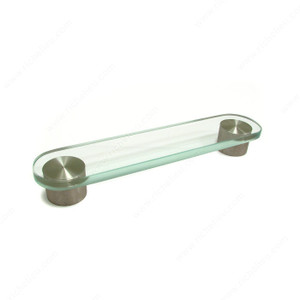 Contemporary Metal and Glass Pull - 4530, Contemporary Metal and Glass Pull - 4530,