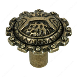 Traditional Metal Knob - 4685, Finish Antique English PRO-PACK 5 Traditional Metal Knob - 4685, Finish Antique English PRO-PACK 5
