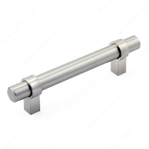Contemporary Metal Pull - 5016, Center to Center 96 mm, Finish Brushed Nickel, Projection - Overall Dimensions 35 mm