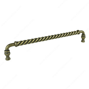 Traditional Metal Pull - 5121, Center to Center 12 in, Finish Burnished Brass Traditional Metal Pull - 5121, Center to Center 12 in, Finish Burnished Brass