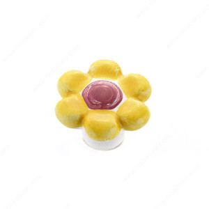 Eclectic Ceramic Knob - 125, Finish Pastel Yellow PRO-PACK 5 Eclectic Ceramic Knob - 125, Finish Pastel Yellow PRO-PACK 5