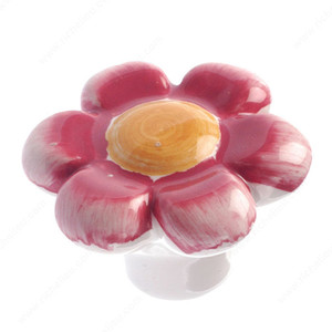 Eclectic Ceramic Knob - 125, Finish Pastel Red PRO-PACK 5 Eclectic Ceramic Knob - 125, Finish Pastel Red PRO-PACK 5