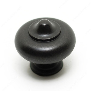 Traditional Metal Knob - 670B, Finish Matte Black Iron PRO-PACK 2 Traditional Metal Knob - 670B, Finish Matte Black Iron PRO-PACK 2