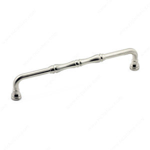 Traditional Metal Pull - 7409, Center to Center 160 mm, Finish Brushed Nickel, Projection - Overall Dimensions 33 mm Traditional Metal Pull - 7409, Center to Center 160 mm, Finish Brushed Nickel, Projection - Overall Dimensions 33 mm
